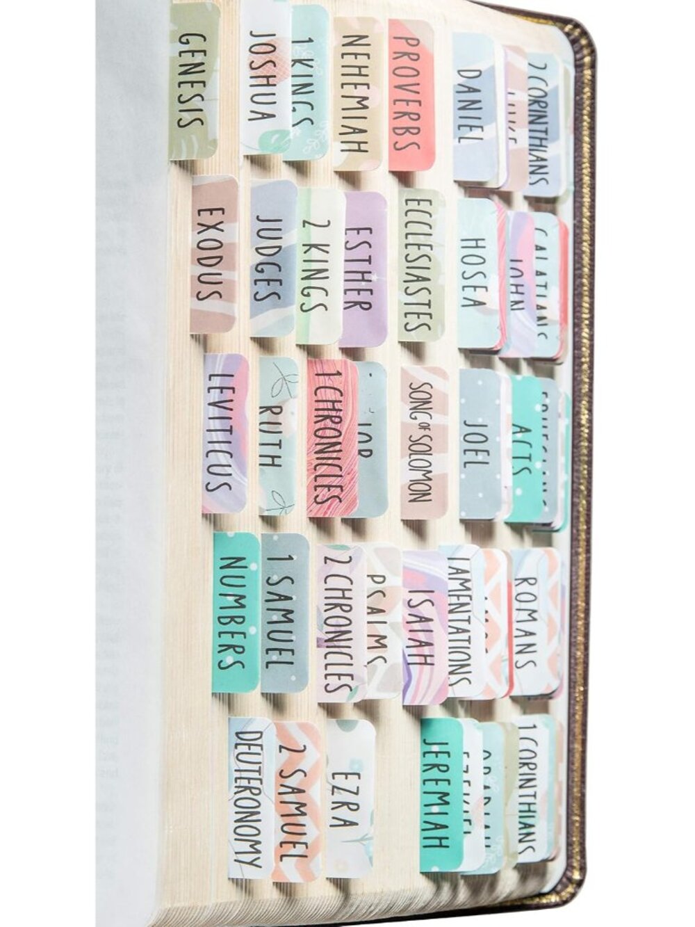 Laminated Bible Tabs for Women and Men Uniform Theme